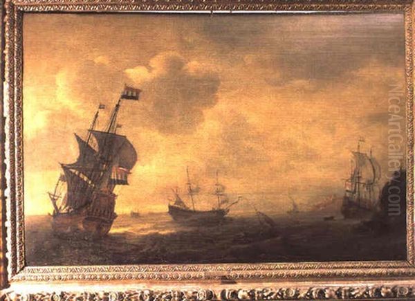 Vaisseaux Hollandais Arrivant En Bord De Cote Oil Painting by Ludolf Backhuysen the Elder