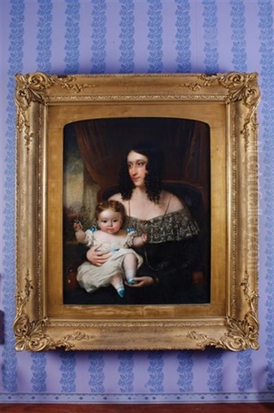 Portrait Of A Mother And Child Oil Painting by Joseph Backler