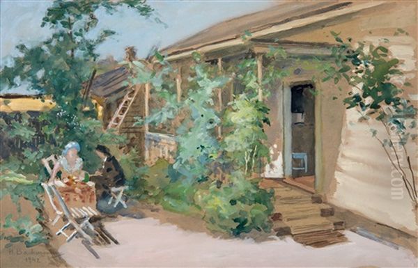 A Coffee Break In The Garden by Hugo Backmansson