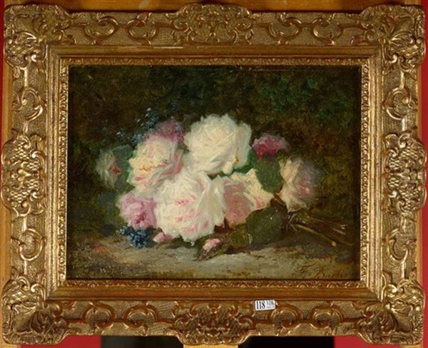 Bouquet De Roses Oil Painting by Francois Backvis