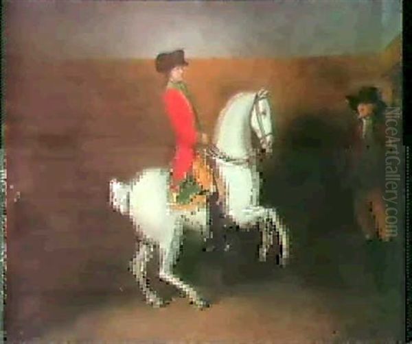 Portrait Equestre De Monsieur Berger De Renens Oil Painting by Louis Albert Guillain Bacler d'Albe