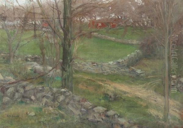 Country Estate View Through The Trees Oil Painting by Charles Roswell Bacon