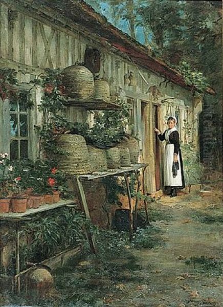 French Village Oil Painting by Henry Bacon