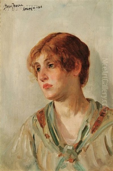 Portrait Of A Woman Oil Painting by Henry Bacon