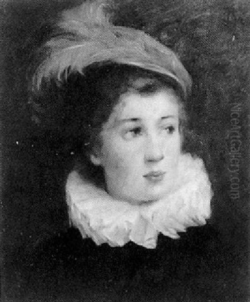 Portrait Of A Young Woman Oil Painting by Henry Bacon