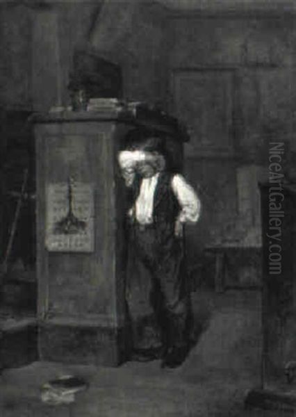 The Tearful Schoolboy Oil Painting by Henry Bacon