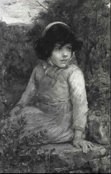 The Young Corsican Girl Oil Painting by Henry Bacon