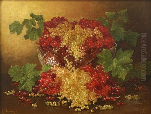 Red And White Currants In A Crystal Bowl Oil Painting by Irving Lewis Bacon