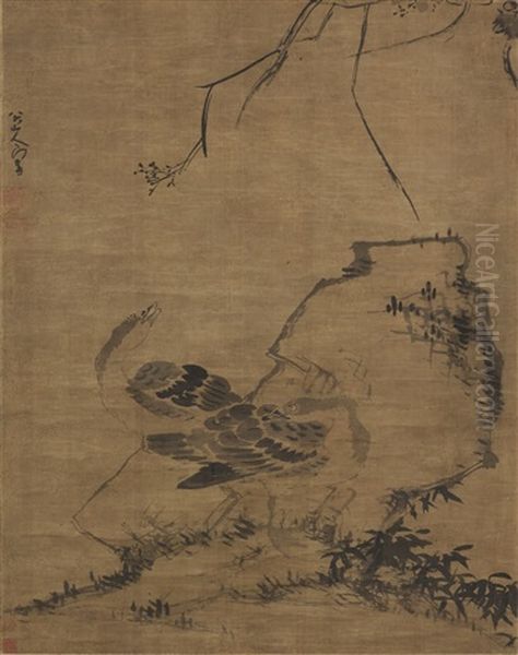 Rock, Bamboo And Ducks by  Bada Shanren