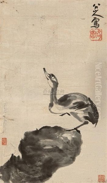 Wild Goose Oil Painting by  Bada Shanren