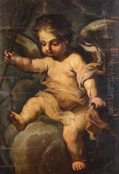 Putto Oil Painting by Giovanni Raffaele Badaracco