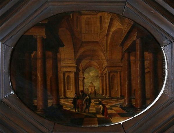 Kerkinterieur Met Figuren Oil Painting by Hans Jurriaensz van Baden