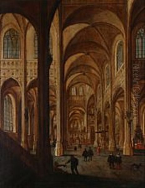 Interior From A Gothic Church Oil Painting by Hans Jurriaensz van Baden