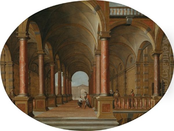 Saulenhalle Eines Palastes Mit Der Heimkehr Des Verlorenen Sohnes Oil Painting by Hans Jurriaensz van Baden