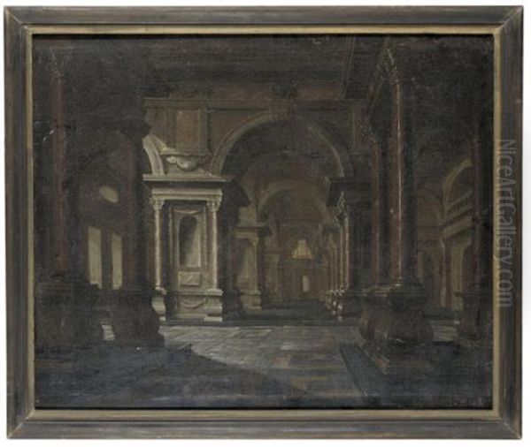 Interior Of A Baroque Palace (interieur Eines Barocken Palastes) Oil Painting by Hans Jurriaensz van Baden