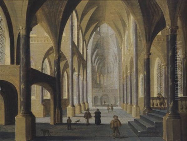 Inneres Einer Gotischen Kirche Oil Painting by Hans Jurriaensz van Baden