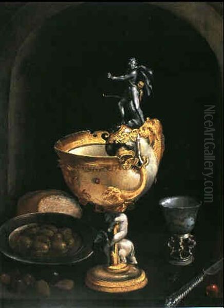 Stilleben Mit Nautiluspokal Oil Painting by Frans Badens the Elder