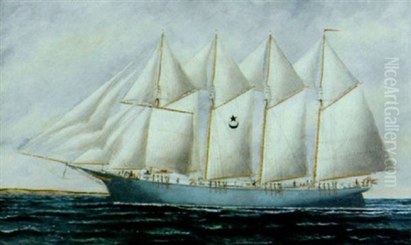 Four-masted American Schooner 