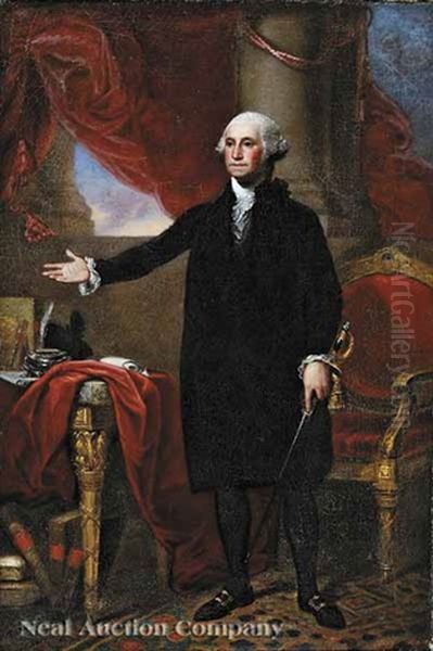 George Washington (after Gilbert Stuart) Oil Painting by Thomas Badger