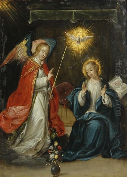 The Annunciation Oil Painting by Cornelis de Baellieur the Elder