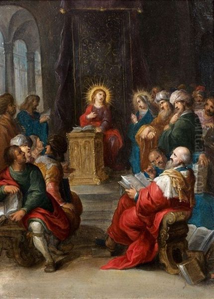 Le Christ Parmi Les Docteurs De La Loi Oil Painting by Cornelis de Baellieur the Elder