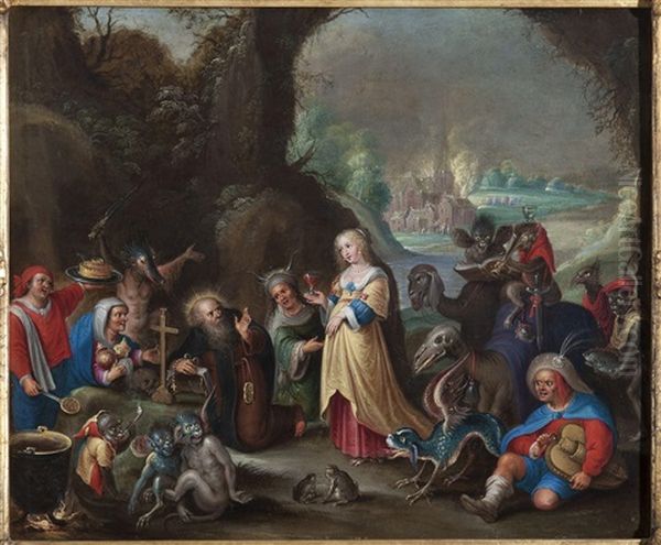 The Temptation Of Saint Anthony Oil Painting by Cornelis de Baellieur the Elder