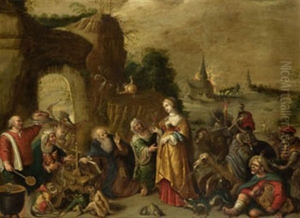 Tentaciones De San Antonio Oil Painting by Cornelis de Baellieur the Elder