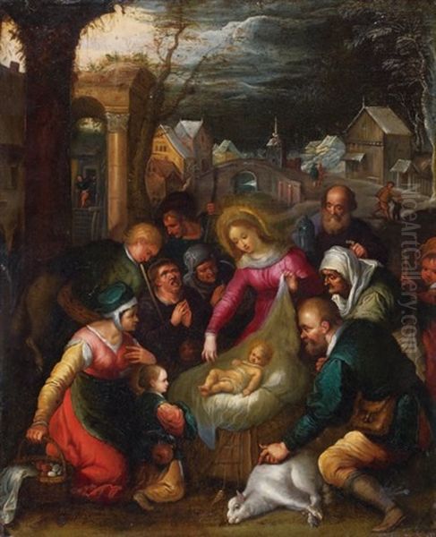 La Nativite Oil Painting by Cornelis de Baellieur the Elder