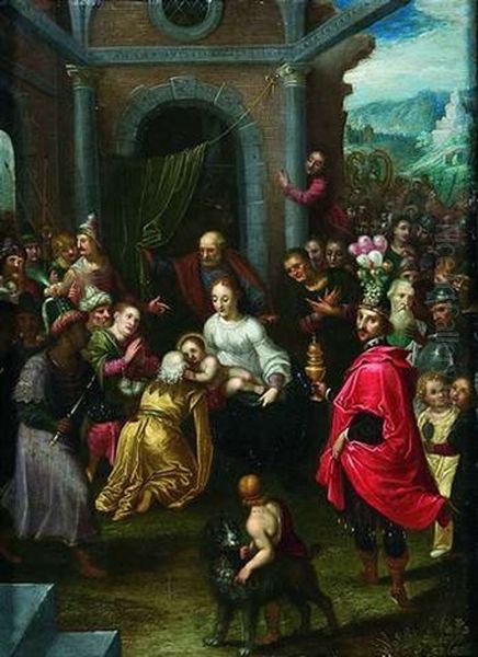 Die Anbetung Der Hirten Oil Painting by Cornelis de Baellieur the Elder