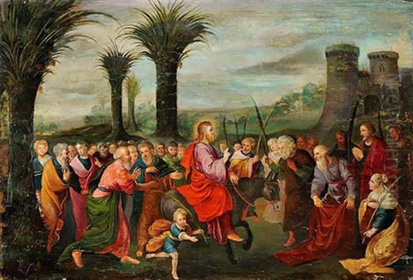 Jesus Rentrant Dans Jerusalem Oil Painting by Cornelis de Baellieur the Younger