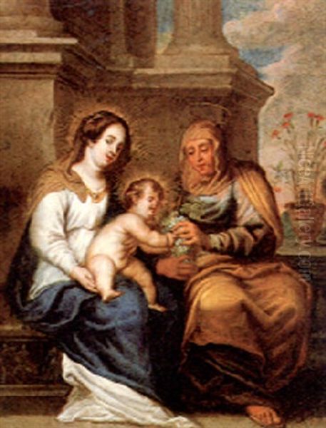 St.anne, The Madonna And The Christ Child Oil Painting by Cornelis de Baellieur the Younger