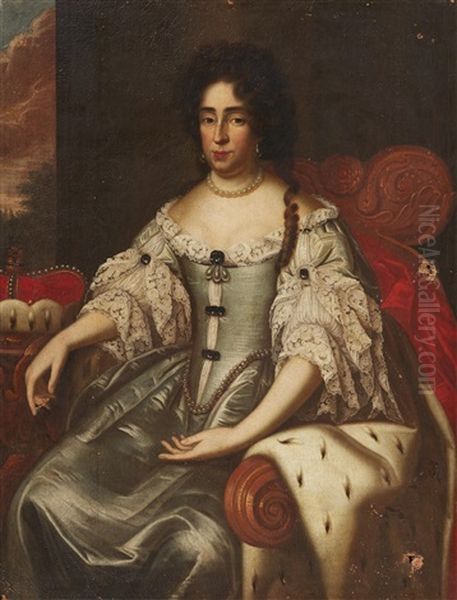 Portrait Of Princess Elector Dorothea Sophie Of Brandenburg by Jan de Baen