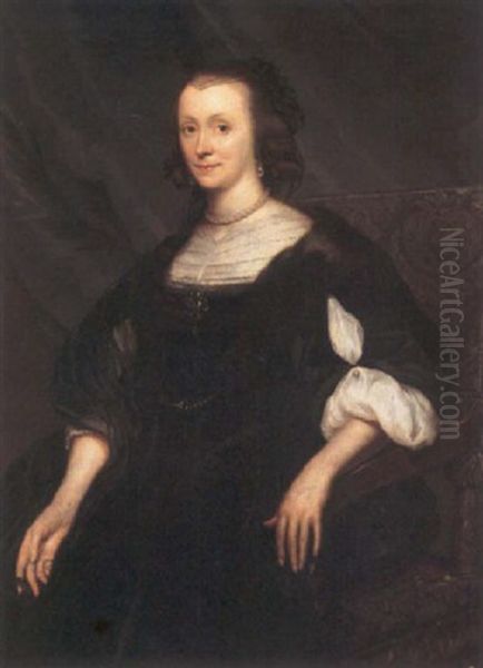 Portrait Of Lydewina Teding Van Berkhout Oil Painting by Jan de Baen