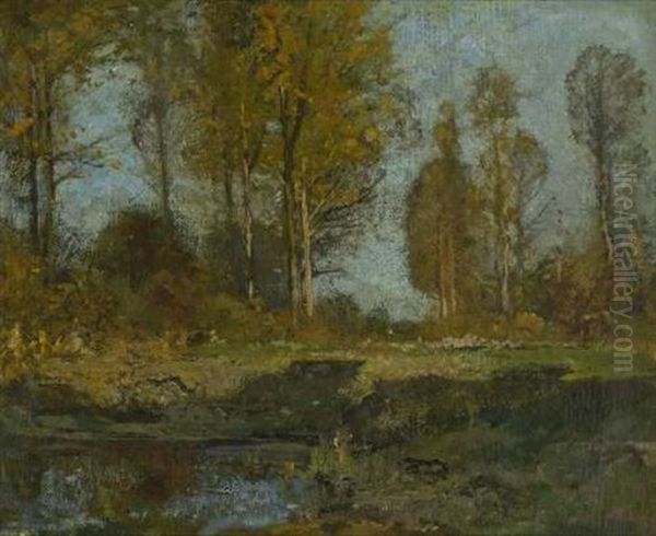 Herbstliche Moorlandschaft Oil Painting by Fritz Baer