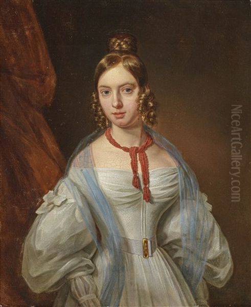 Portrait Of Emma Friis Oil Painting by Emilius Baerentzen