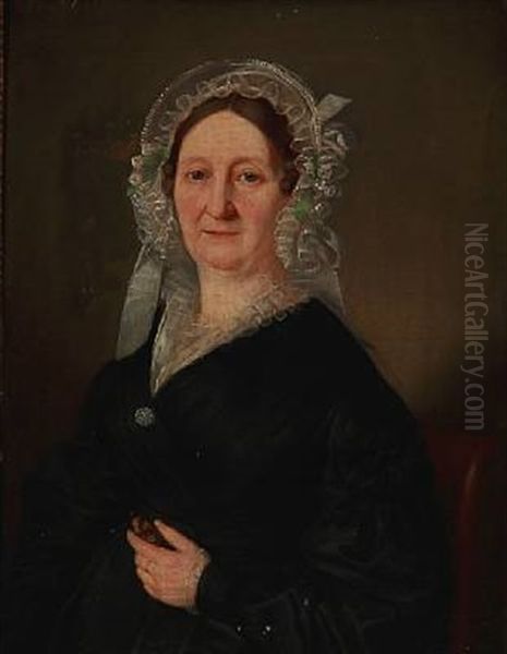 Portrait Of Miss Tychsen Oil Painting by Emilius Baerentzen