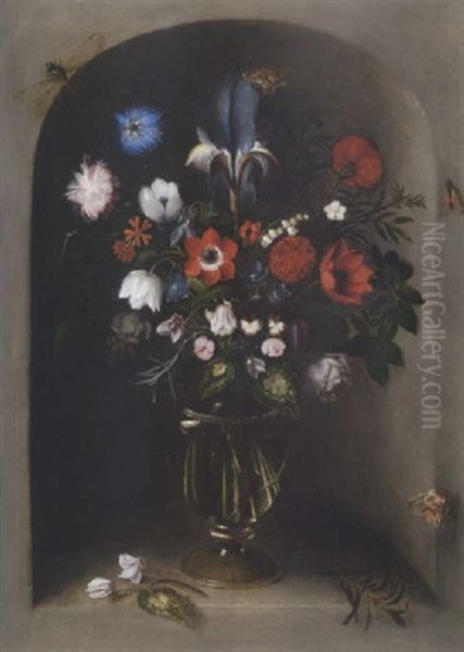 Blumenstilleben Oil Painting by Johannes Baers