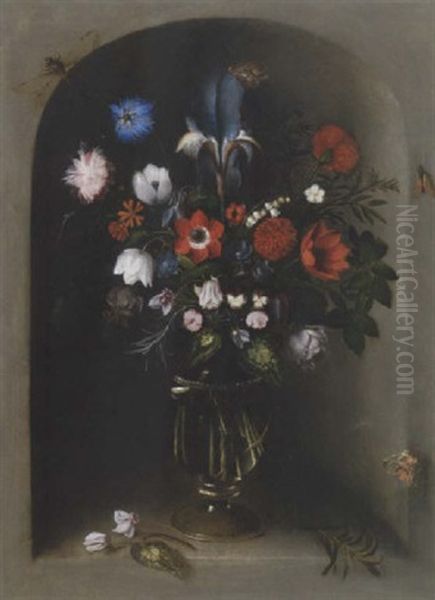 Blumenstilleben Oil Painting by Johannes Baers