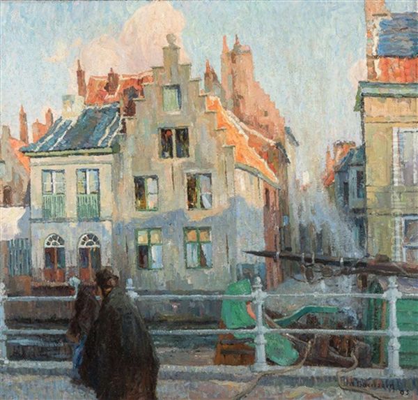 Quai De La Grue A Gand Oil Painting by Albert Baertsoen