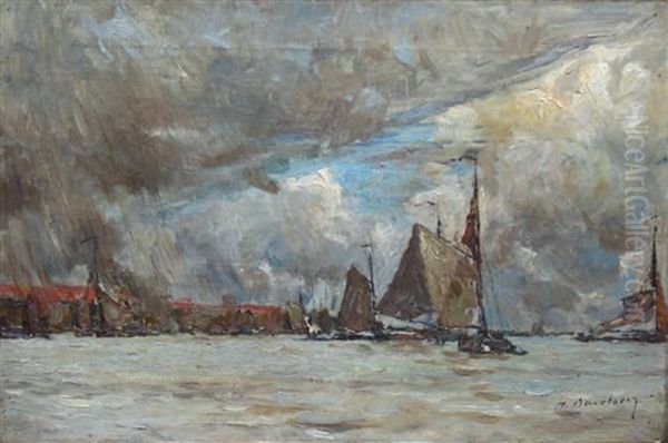 Port De La Mer Du Nord Oil Painting by Albert Baertsoen