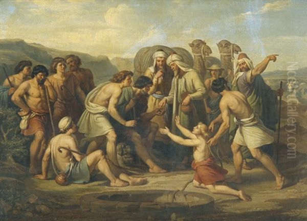 Joseph Wird Von Seinen Brudern An Die Ismaeliter Verkauft. Oil Painting by Eduard Baerwinkel