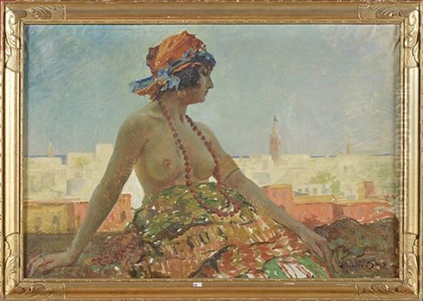 La Belle Orientale Dans La Medina Oil Painting by Emile Baes