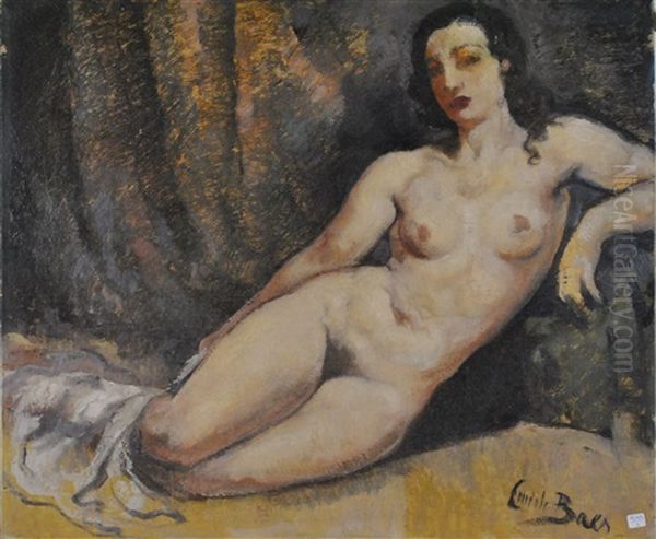 Femme Nue Allongee Oil Painting by Emile Baes