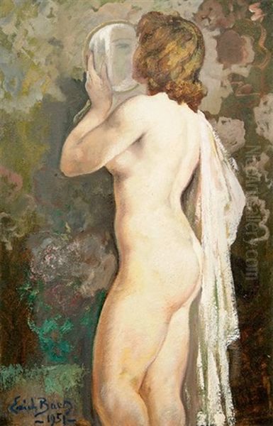 Baigneuse Au Miroir Oil Painting by Emile Baes