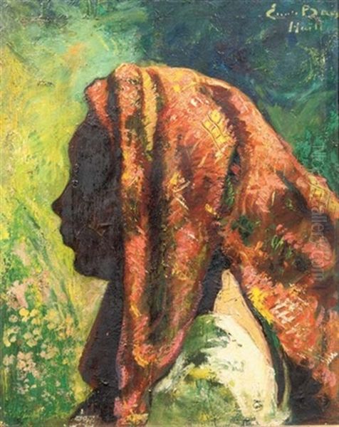 Fillette D'haiti - Girl From Haiti Oil Painting by Emile Baes