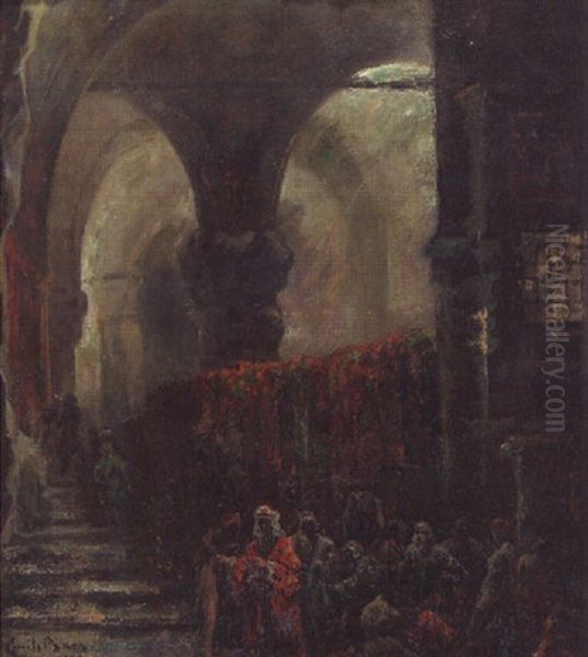 Slave Market, Jerusalem Oil Painting by Emile Baes