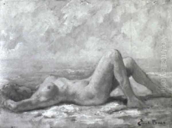 Weiblicher Akt, Am Strand Liegend Oil Painting by Emile Baes