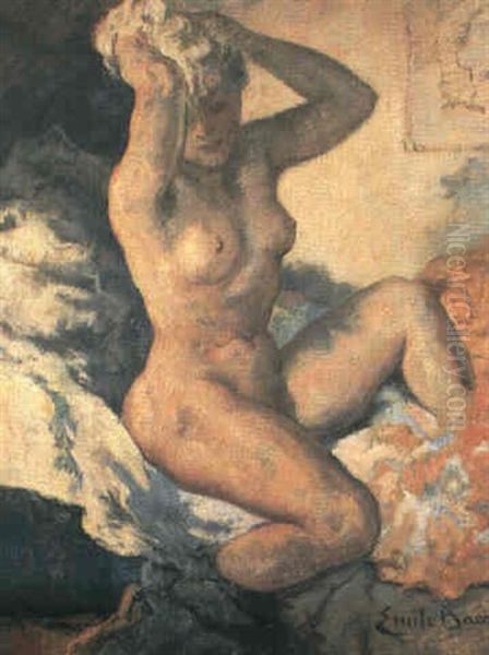 Kvinnlig Akt Oil Painting by Emile Baes