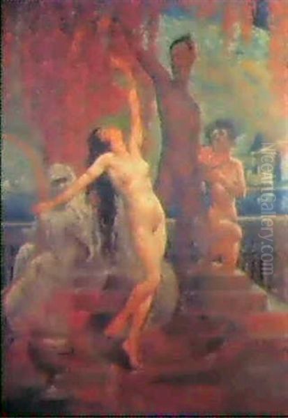 Au Harem Oil Painting by Emile Baes