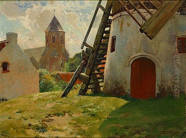 Moulin De Knocke Oil Painting by Firmin Baes